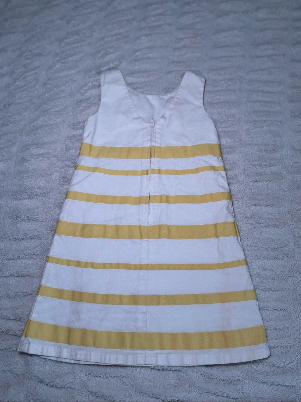 Gymboree Girls White Yellow Striped Bow Dress Size 4